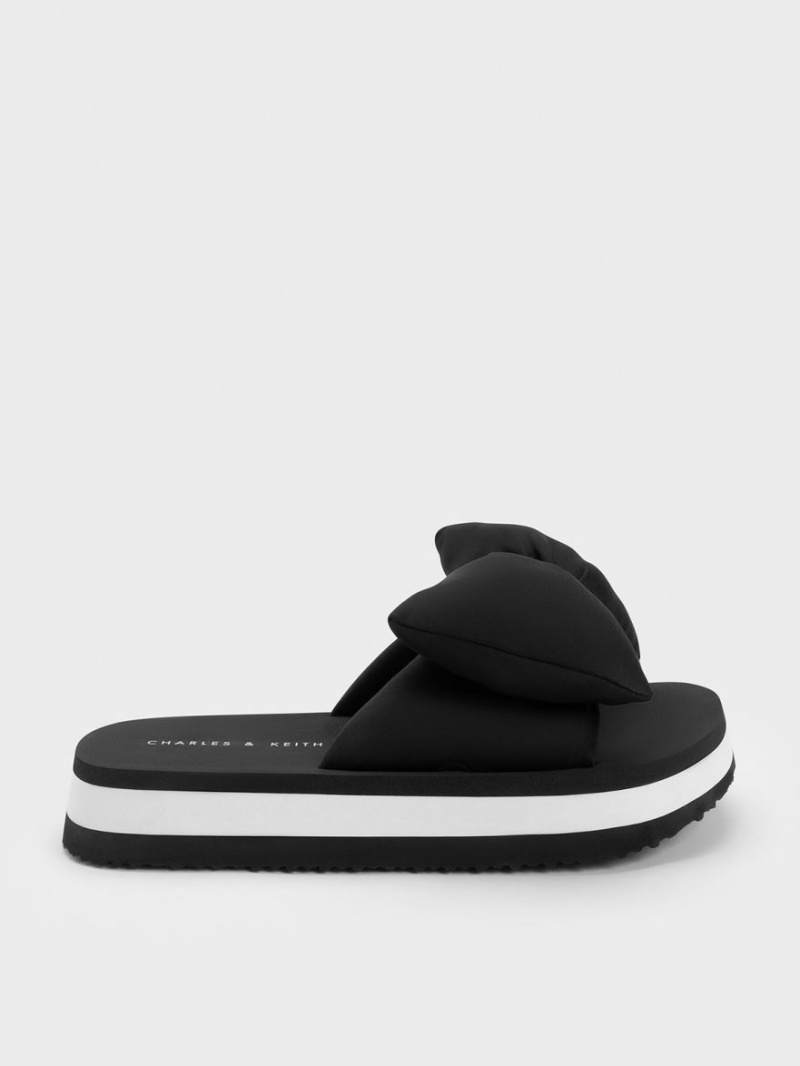 Σαγιοναρεσ Charles And Keith Puffy Bow μαυρα | 96018-EJNA