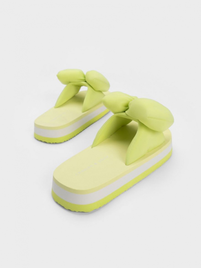 Σαγιοναρεσ Charles And Keith Puffy Bow ανοιχτο πρασινο | 04652-HCYP