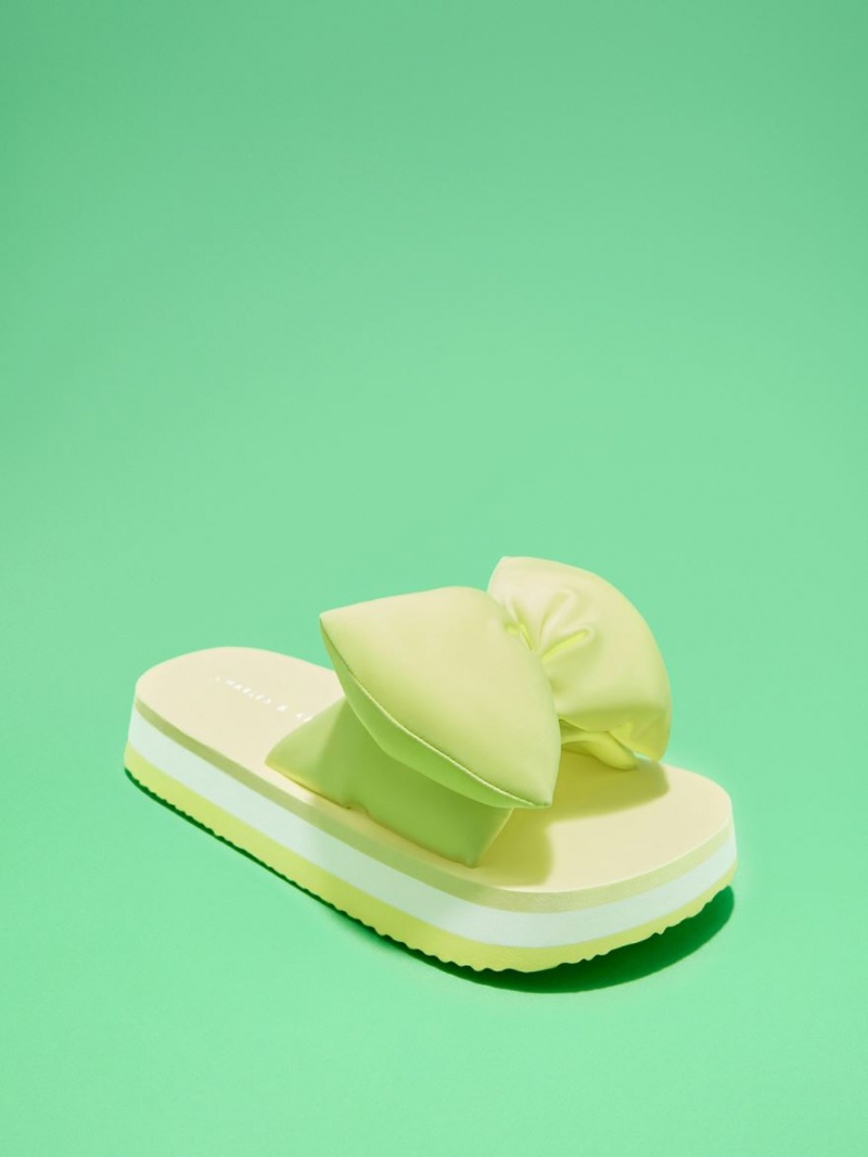 Σαγιοναρεσ Charles And Keith Puffy Bow ανοιχτο πρασινο | 04652-HCYP