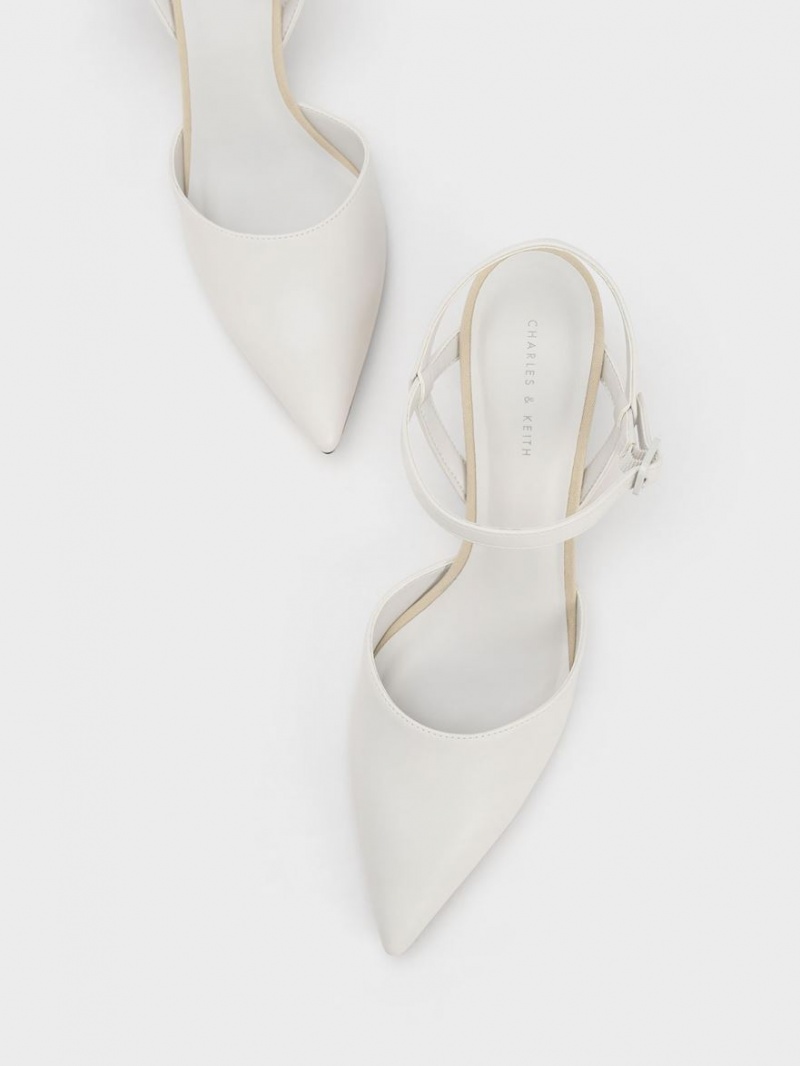Γοβεσ Charles And Keith Rattan Block Heel ασπρα | 34652-UYRS