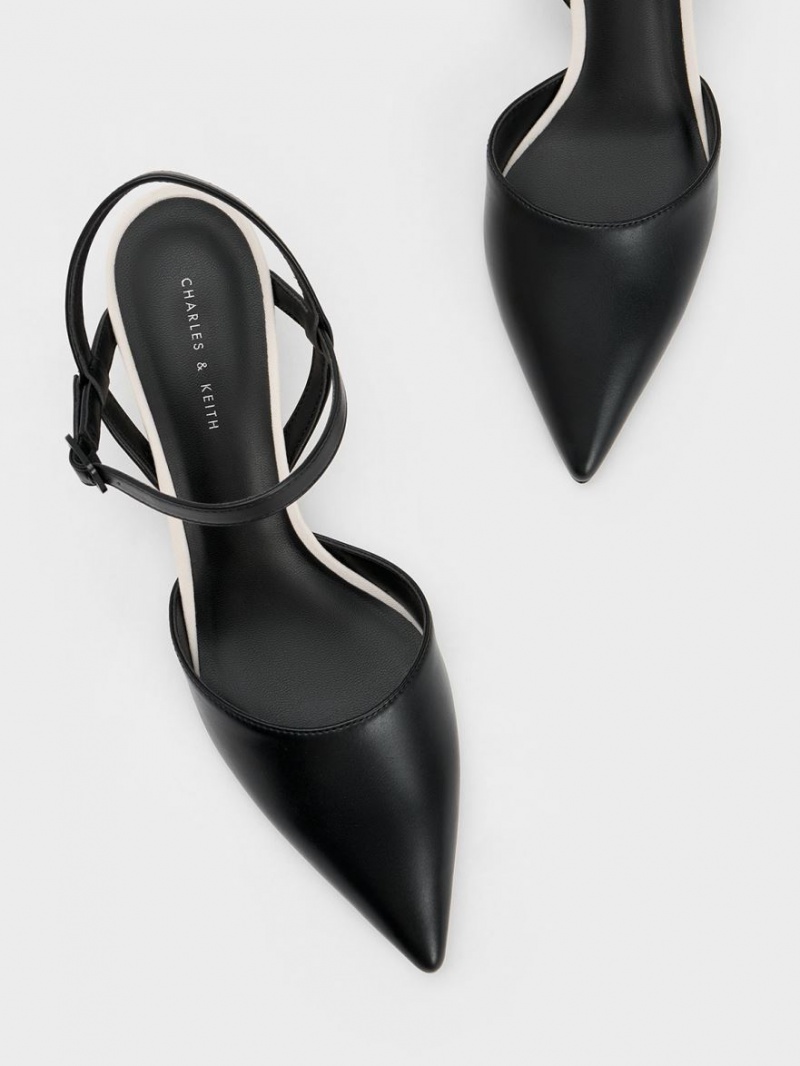 Γοβεσ Charles And Keith Rattan Block Heel μαυρα | 54197-JPYS