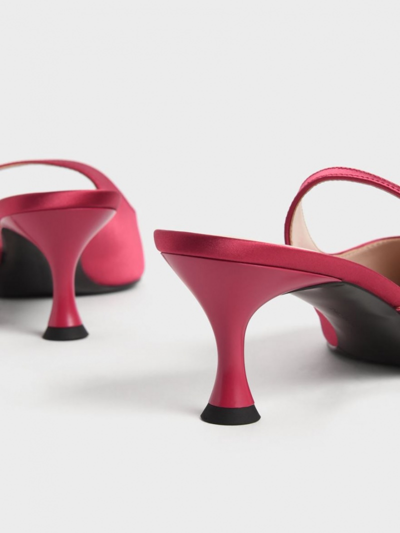 Γοβεσ Charles And Keith Recycled Polyester Gem-λουρακια Slingback κοκκινα | 82670-PCTA