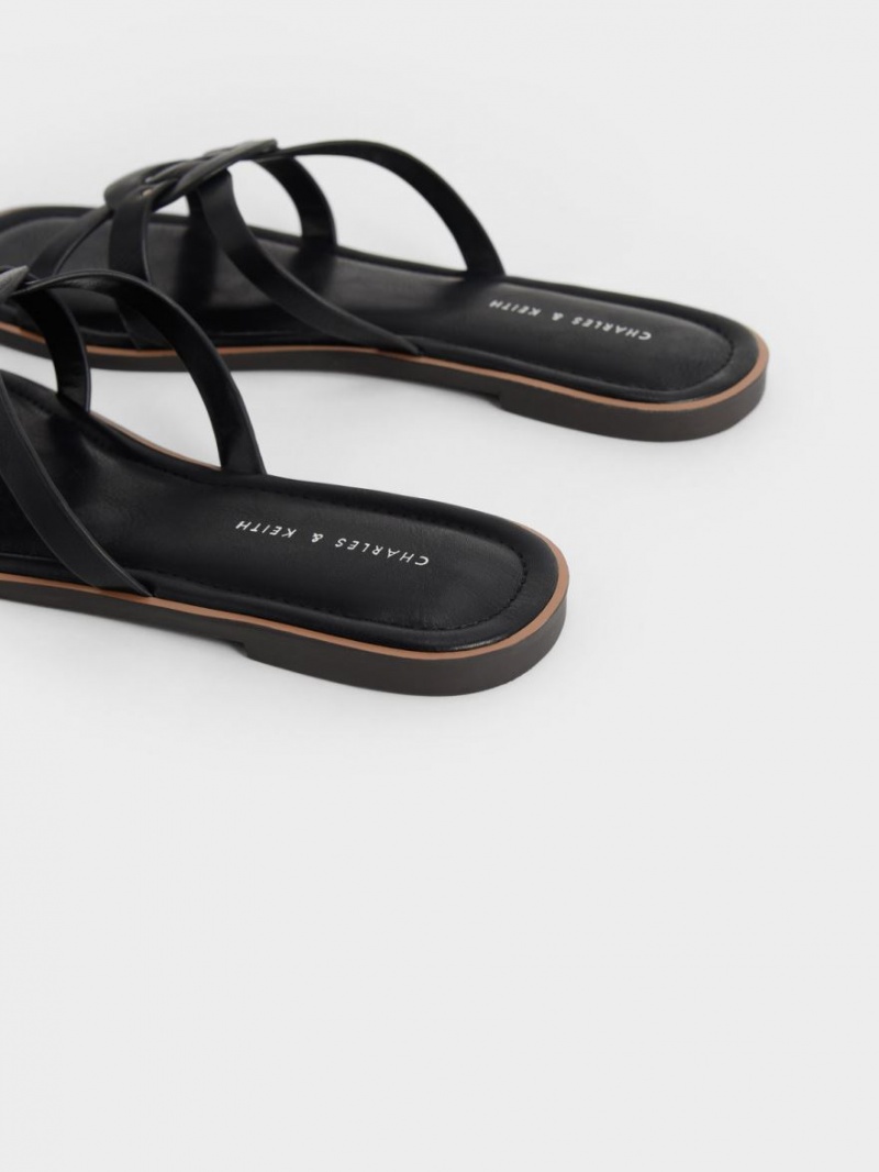 Σαγιοναρεσ Charles And Keith Ring Detail strappy Flats μαυρα | 42730-JOLV