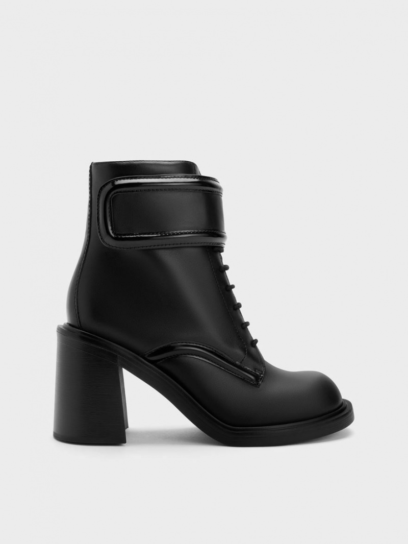 Μποτακια Charles And Keith Rosalie δερματινα μαυρα | 23079-FTML