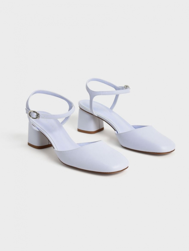 Γοβεσ Charles And Keith Round toe Ankle-λουρακια ανοιχτο μπλε | 58240-UBCY