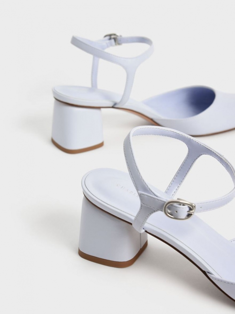 Γοβεσ Charles And Keith Round toe Ankle-λουρακια ανοιχτο μπλε | 58240-UBCY
