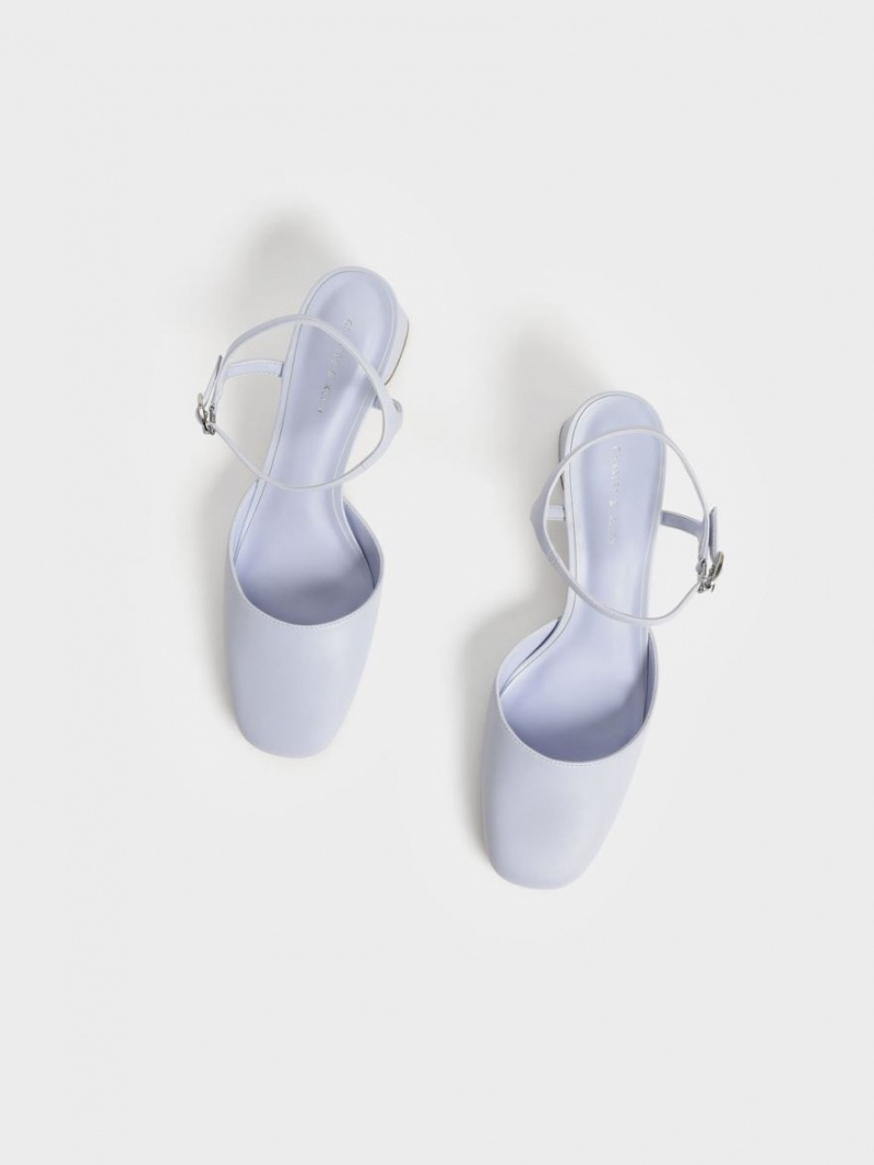 Γοβεσ Charles And Keith Round toe Ankle-λουρακια ανοιχτο μπλε | 58240-UBCY