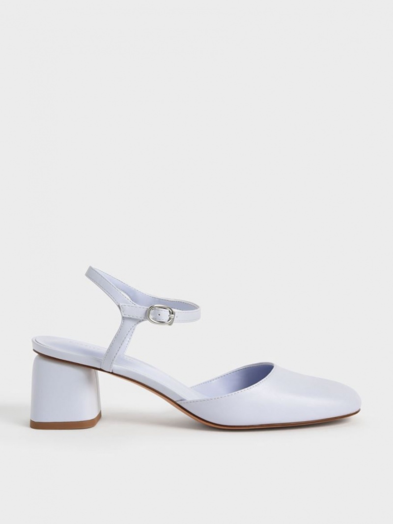 Γοβεσ Charles And Keith Round toe Ankle-λουρακια ανοιχτο μπλε | 58240-UBCY