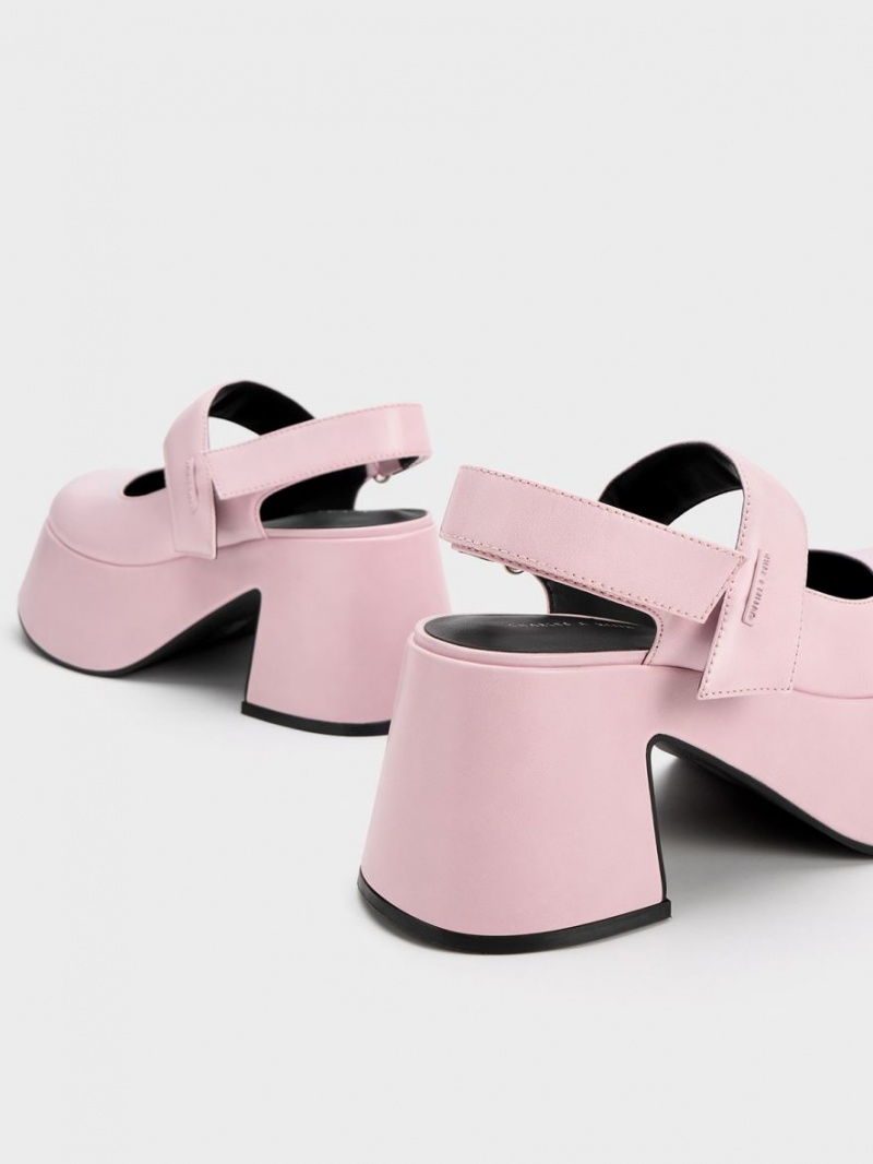 Γοβεσ Charles And Keith Rubina Slingback Mary Jane ανοιχτο ροζ | 58631-LATO