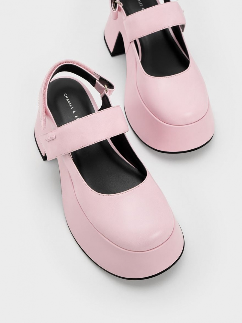 Γοβεσ Charles And Keith Rubina Slingback Mary Jane ανοιχτο ροζ | 58631-LATO