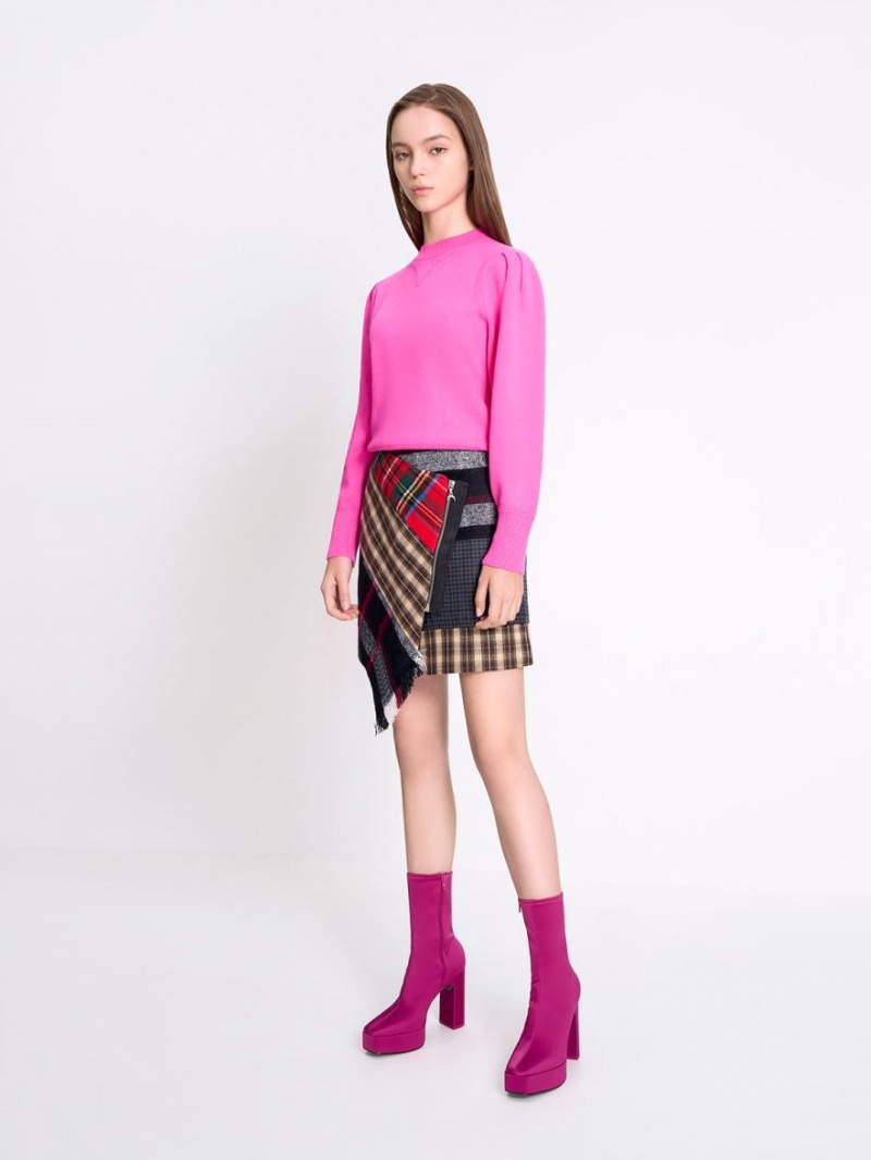 Μποτακια Charles And Keith Satin flatforms Block Heel φουξια | 16429-SGHL