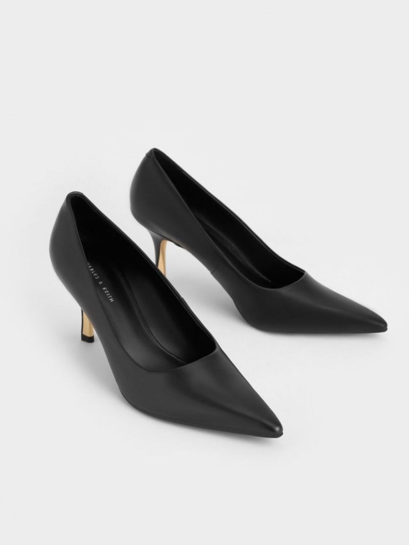 Γοβεσ Charles And Keith Sculptural Heel Pointed-toe μαυρα | 67134-OMKX