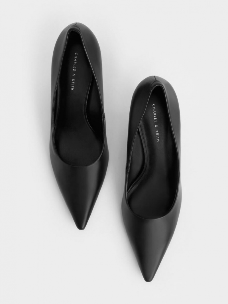 Γοβεσ Charles And Keith Sculptural Heel Pointed-toe μαυρα | 67134-OMKX