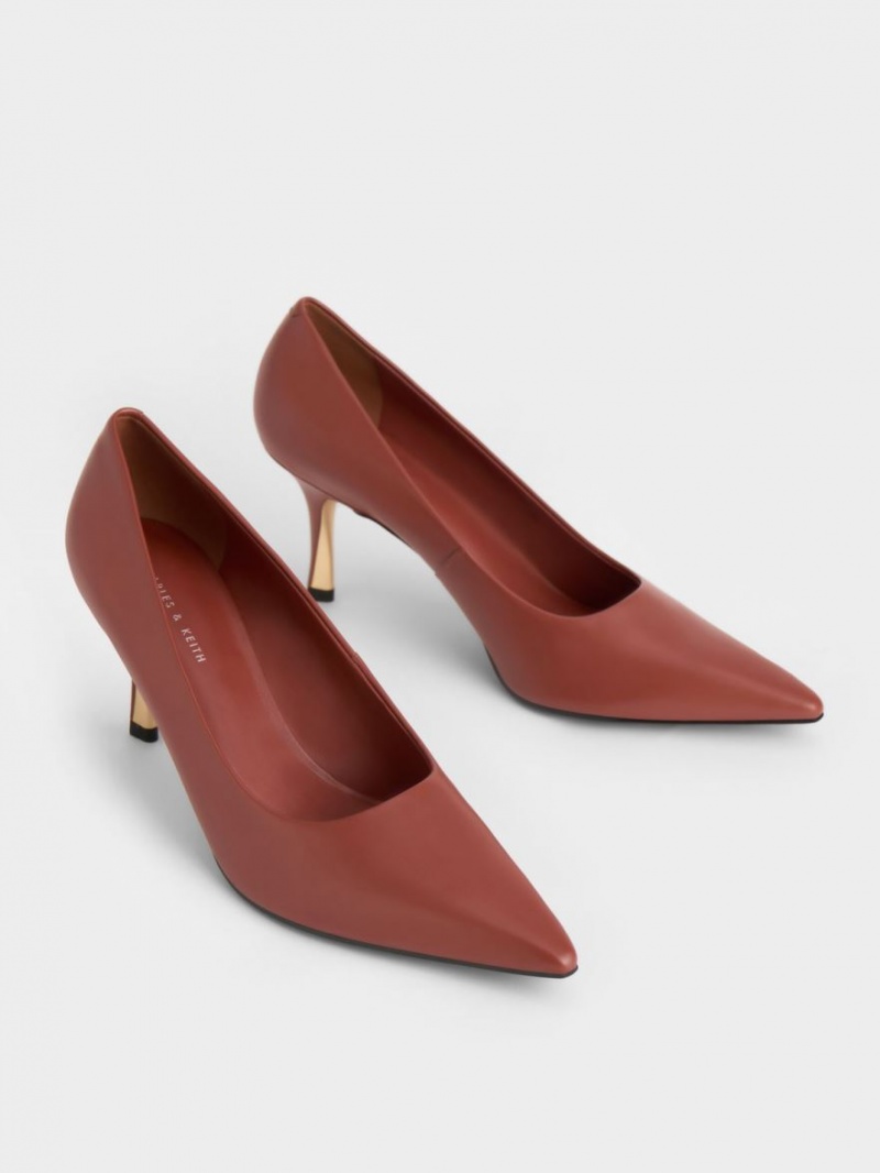 Γοβεσ Charles And Keith Sculptural Heel Pointed-toe καφε | 30169-QOHE