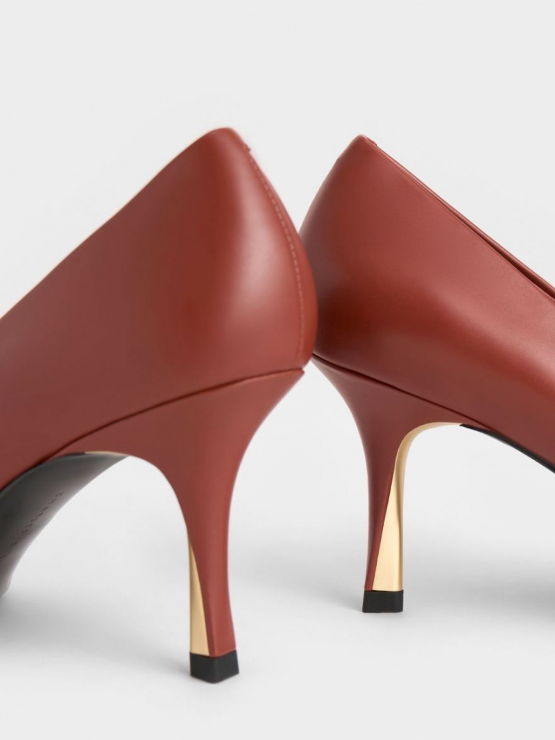 Γοβεσ Charles And Keith Sculptural Heel Pointed-toe καφε | 30169-QOHE