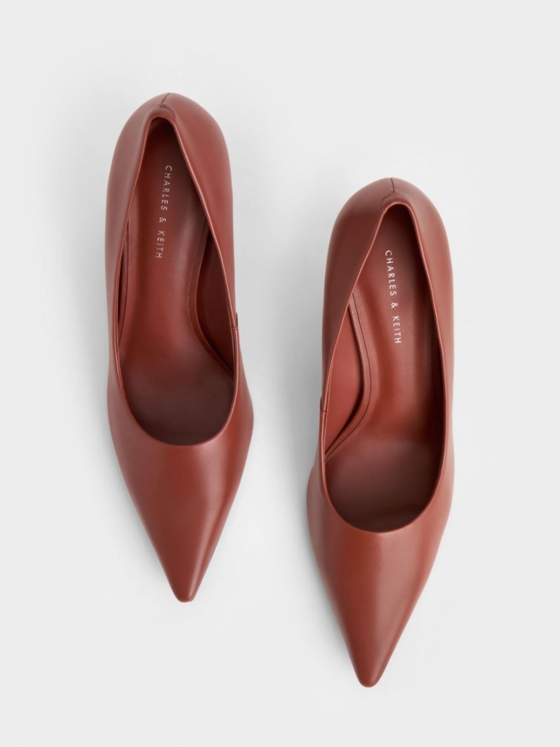 Γοβεσ Charles And Keith Sculptural Heel Pointed-toe καφε | 30169-QOHE