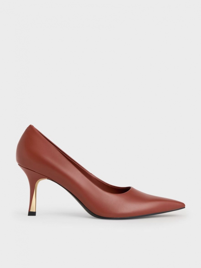 Γοβεσ Charles And Keith Sculptural Heel Pointed-toe καφε | 30169-QOHE