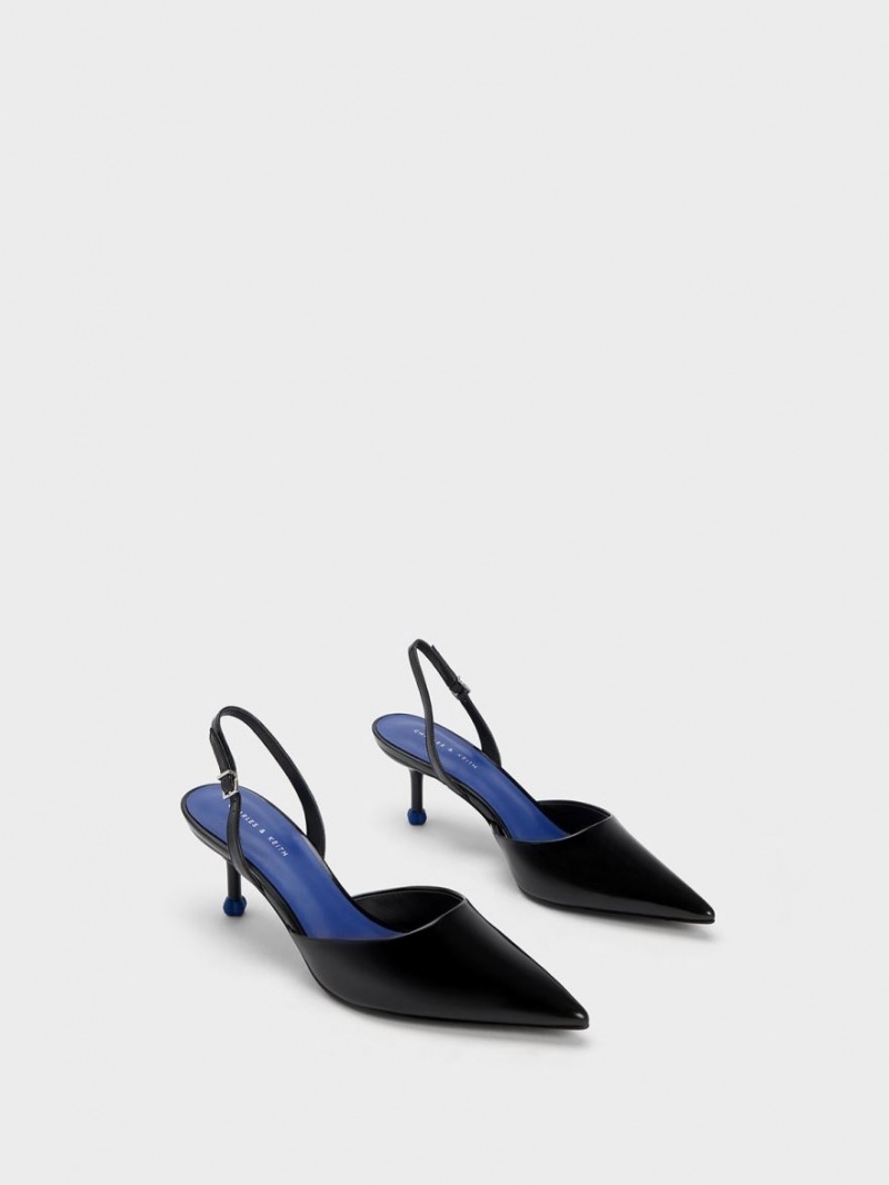 Γοβεσ Charles And Keith Sculptural Heel Slingback μαυρα | 16320-NAFI