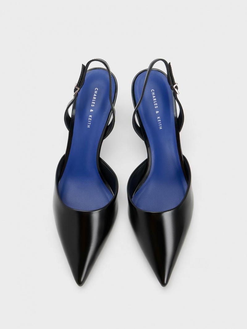 Γοβεσ Charles And Keith Sculptural Heel Slingback μαυρα | 16320-NAFI