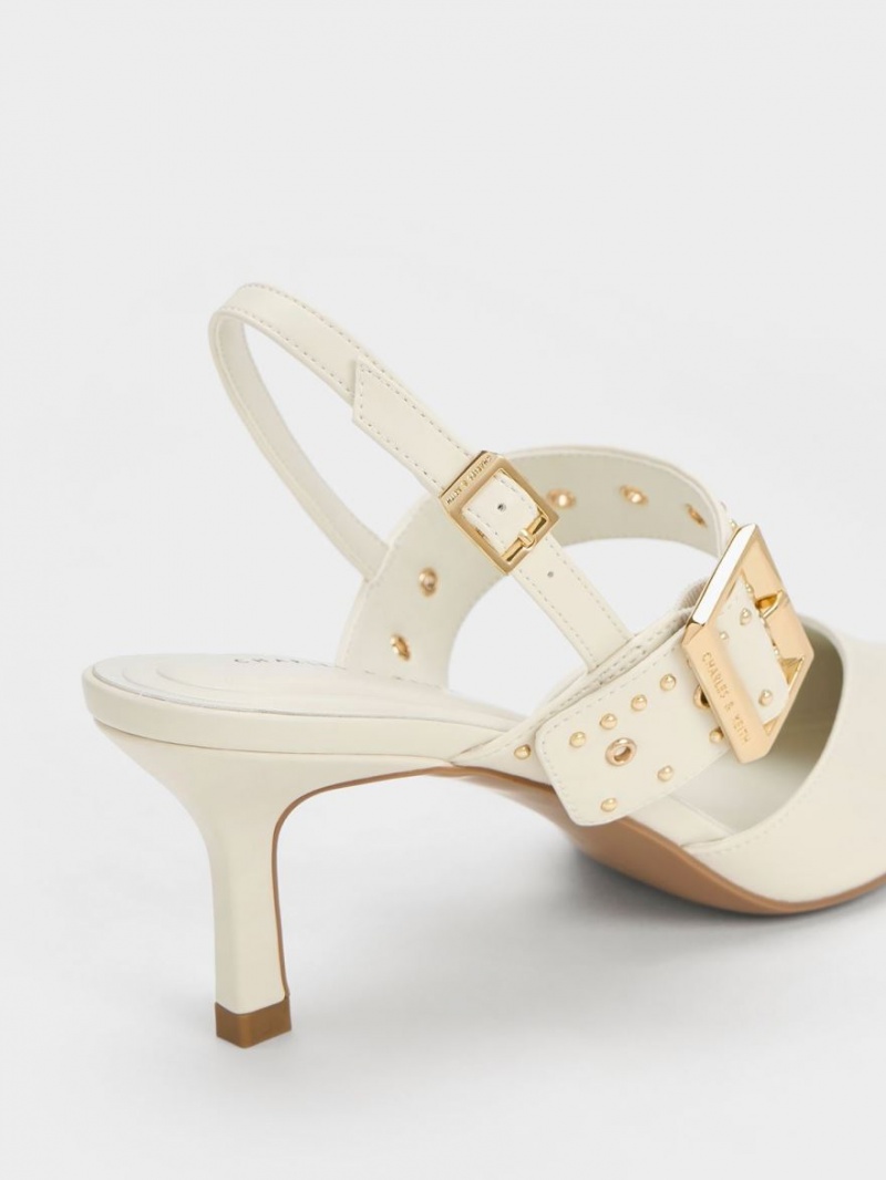 Γοβεσ Charles And Keith Sepphe Grommet Slingback ασπρα | 83497-RIMP