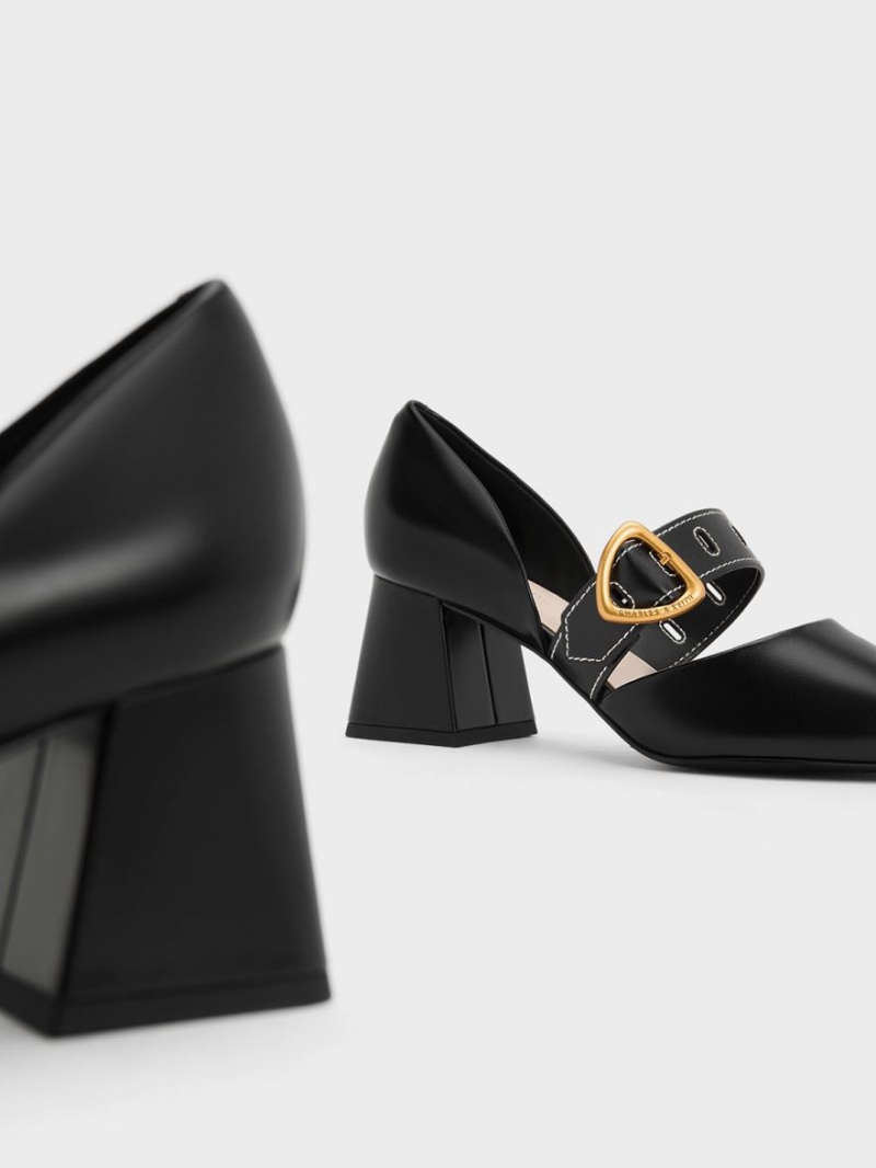 Γοβεσ Charles And Keith Sepphe Metallic πόρπης D'Orsay μαυρα | 64103-OMBU