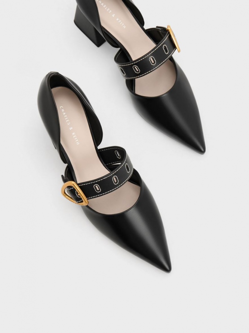 Γοβεσ Charles And Keith Sepphe Metallic πόρπης D'Orsay μαυρα | 64103-OMBU