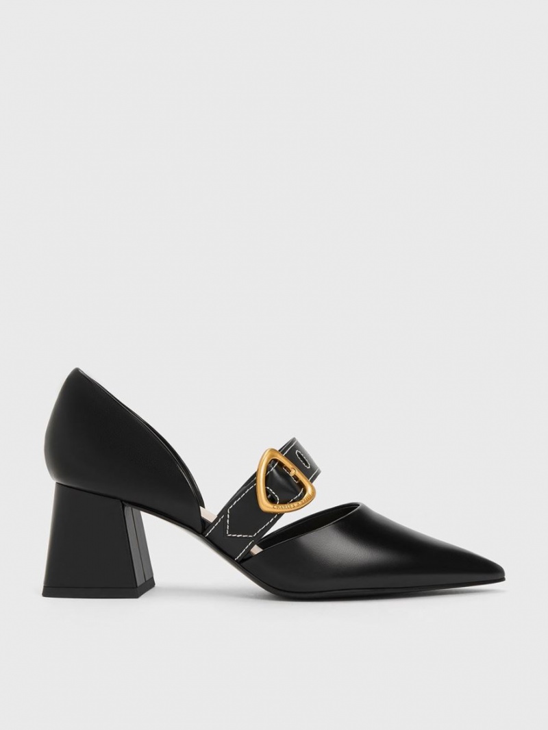 Γοβεσ Charles And Keith Sepphe Metallic πόρπης D\'Orsay μαυρα | 64103-OMBU