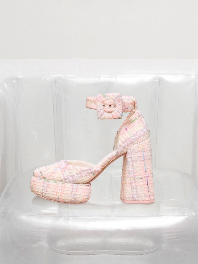 Γοβεσ Charles And Keith Sinead Tweed Buckled D'Orsay flatforms Πολύχρωμο | 90147-KWLQ