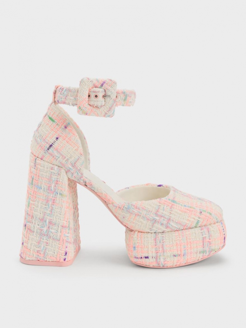 Γοβεσ Charles And Keith Sinead Tweed Buckled D\'Orsay flatforms Πολύχρωμο | 90147-KWLQ