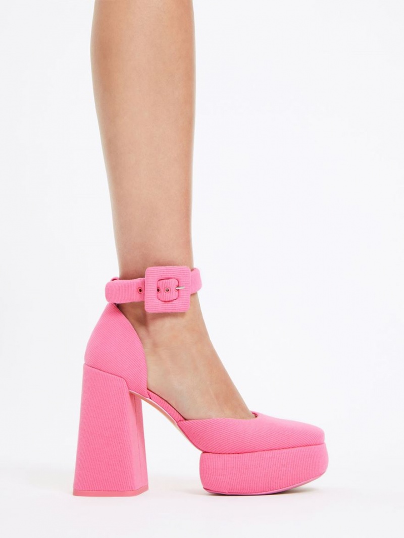 Γοβεσ Charles And Keith Sinead Woven Buckled D'Orsay flatforms ροζ | 57190-WSAD