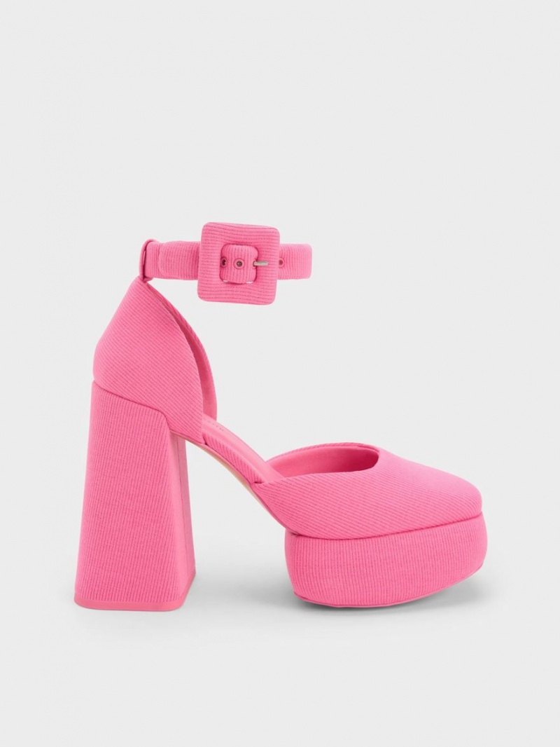 Γοβεσ Charles And Keith Sinead Woven Buckled D\'Orsay flatforms ροζ | 57190-WSAD