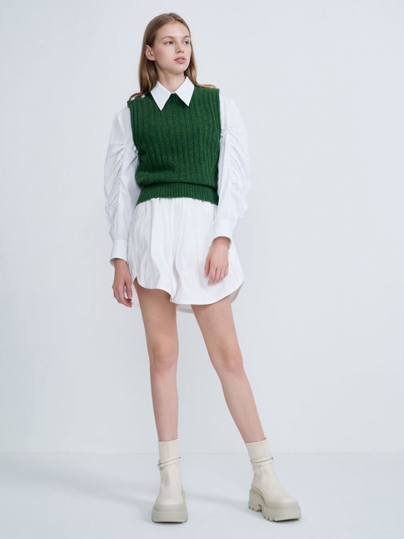 Μποτακια Charles And Keith Slip-On flatforms ασπρα | 41792-CQOB