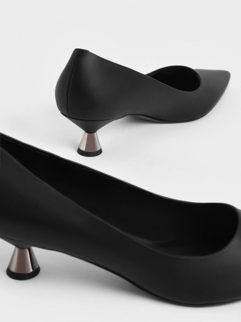 Γοβεσ Charles And Keith Spool Heel μαυρα | 37125-FQTZ