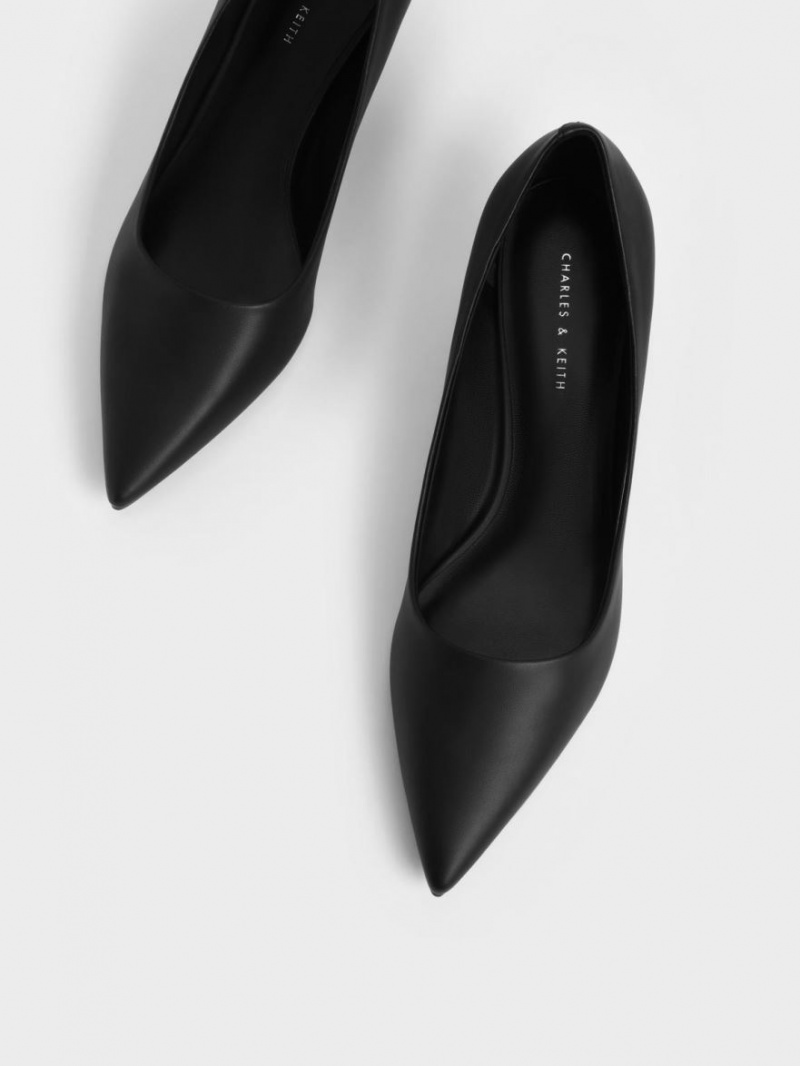 Γοβεσ Charles And Keith Spool Heel μαυρα | 37125-FQTZ