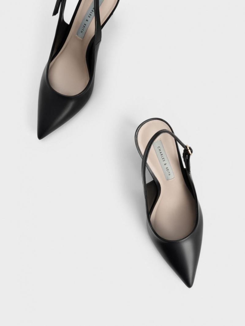Γοβεσ Charles And Keith Stiletto Heel Slingback μαυρα | 01926-PZJH