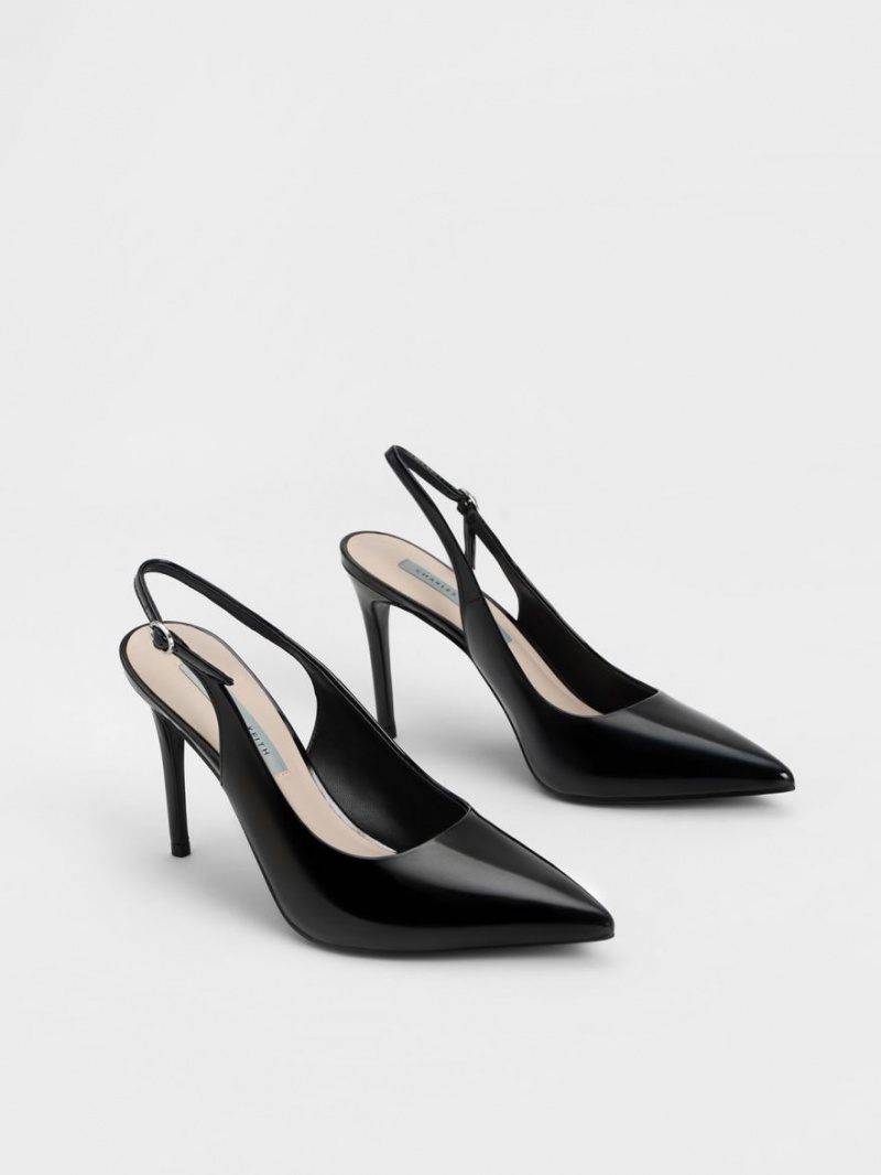 Γοβεσ Charles And Keith Stiletto Heel Slingback μαυρα | 84150-VGKW