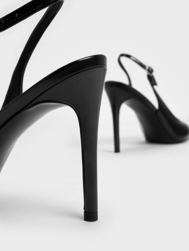 Γοβεσ Charles And Keith Stiletto Heel Slingback μαυρα | 84150-VGKW