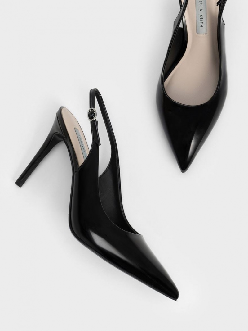 Γοβεσ Charles And Keith Stiletto Heel Slingback μαυρα | 84150-VGKW