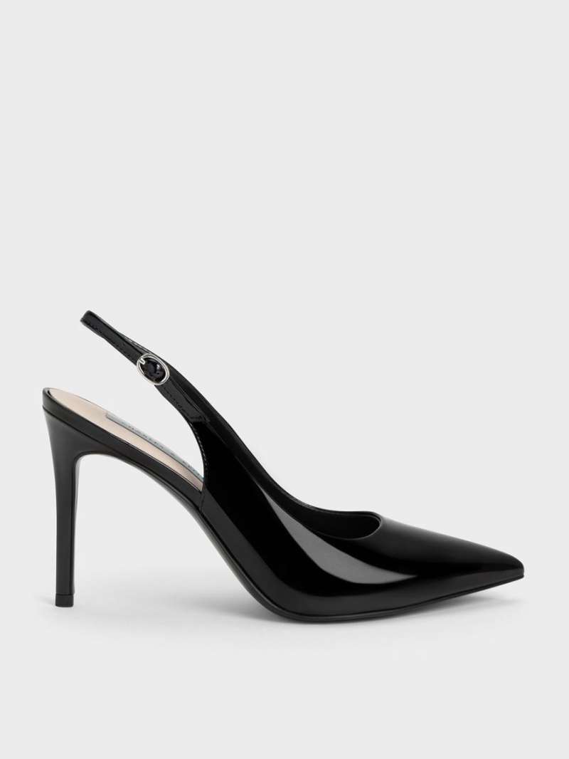 Γοβεσ Charles And Keith Stiletto Heel Slingback μαυρα | 84150-VGKW