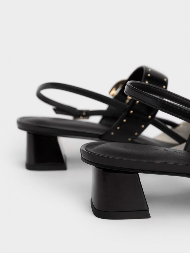 Γοβεσ Charles And Keith Studded Buckled Slingback ασπρα | 91853-QEVL