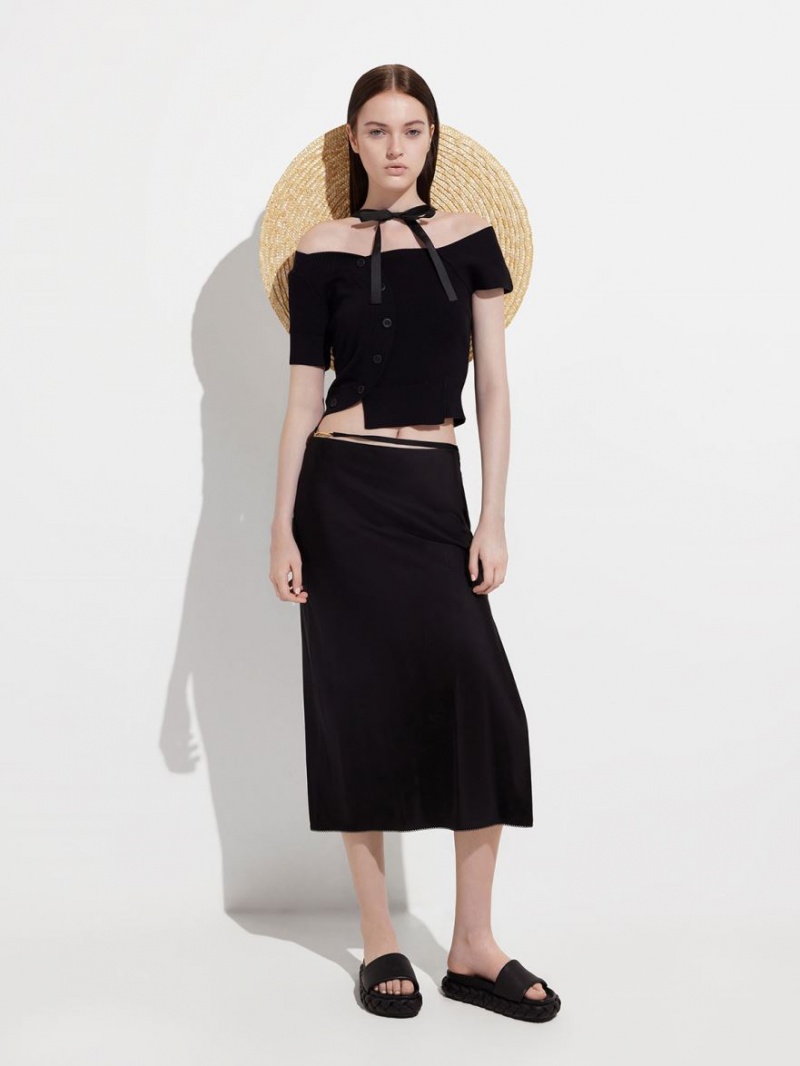 Σαγιοναρεσ Charles And Keith Tali δερματινα Braided μαυρα | 40816-ROGN