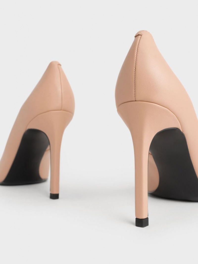 Γοβεσ Charles And Keith Tapered Square-toe Μπεζ | 08956-IBJK