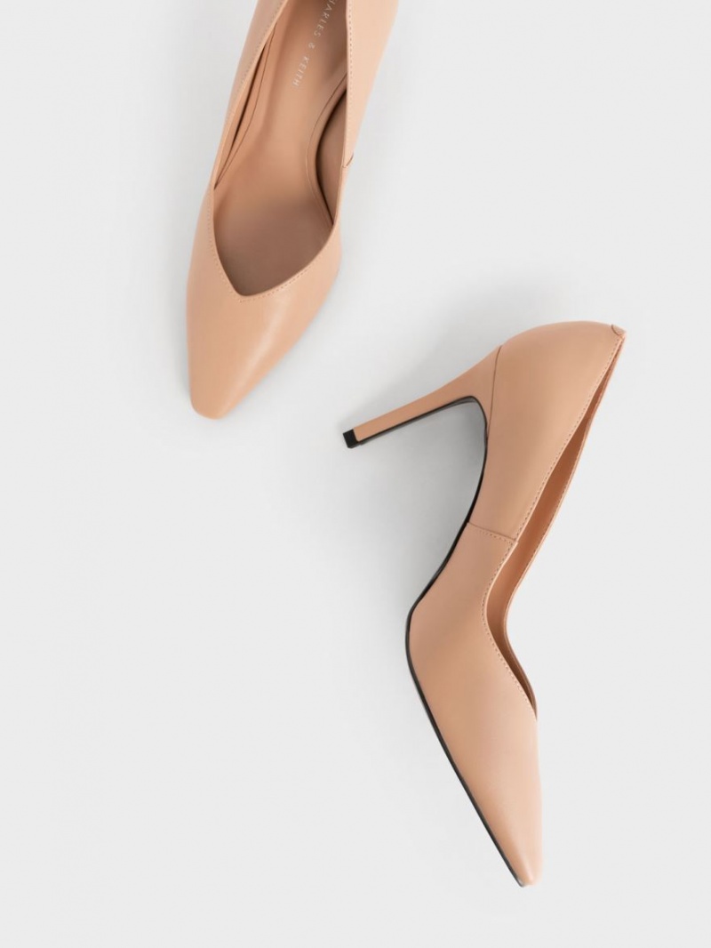 Γοβεσ Charles And Keith Tapered Square-toe Μπεζ | 08956-IBJK