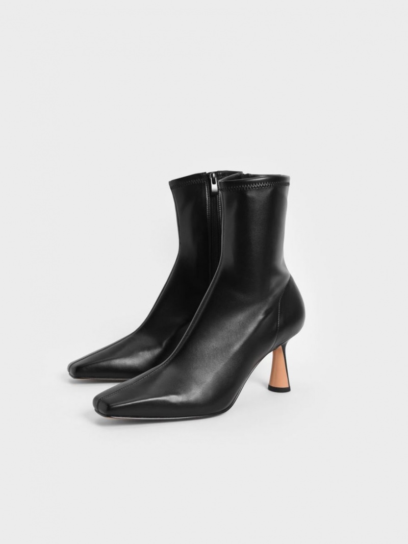 Μποτακια Charles And Keith Tapered Square-toe μαυρα | 91346-SJQH