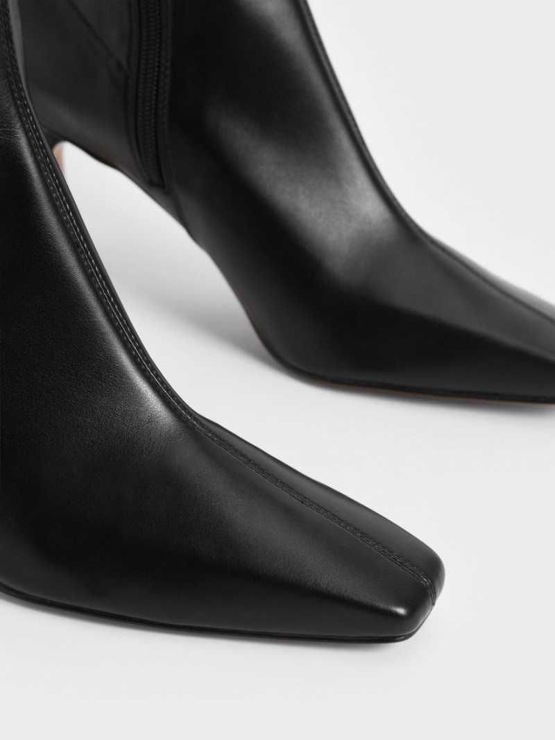 Μποτακια Charles And Keith Tapered Square-toe μαυρα | 91346-SJQH