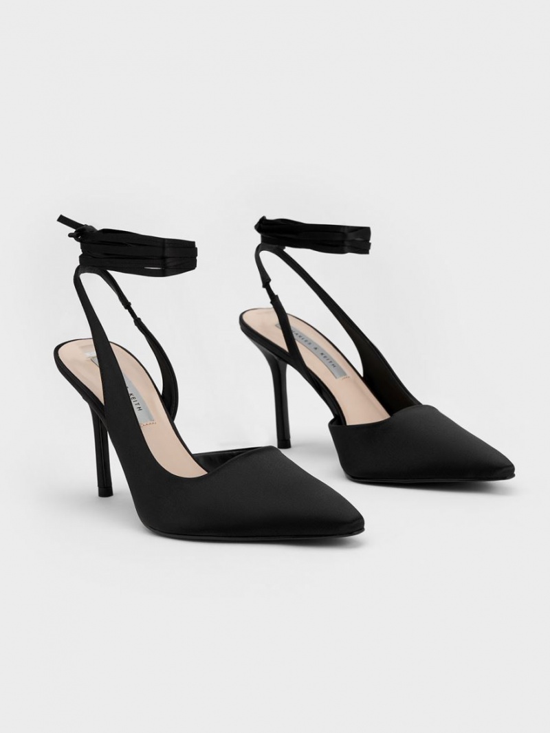 Γοβεσ Charles And Keith Tie-Around Slingback μαυρα | 82403-DUNV