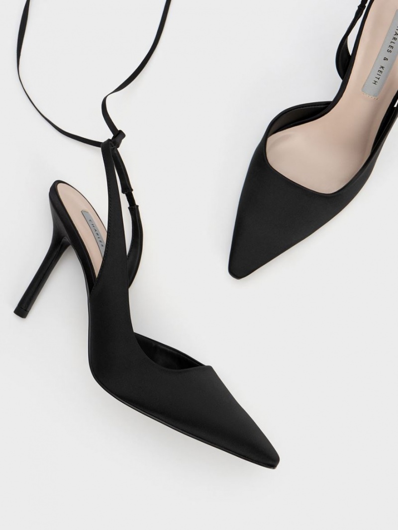 Γοβεσ Charles And Keith Tie-Around Slingback μαυρα | 82403-DUNV
