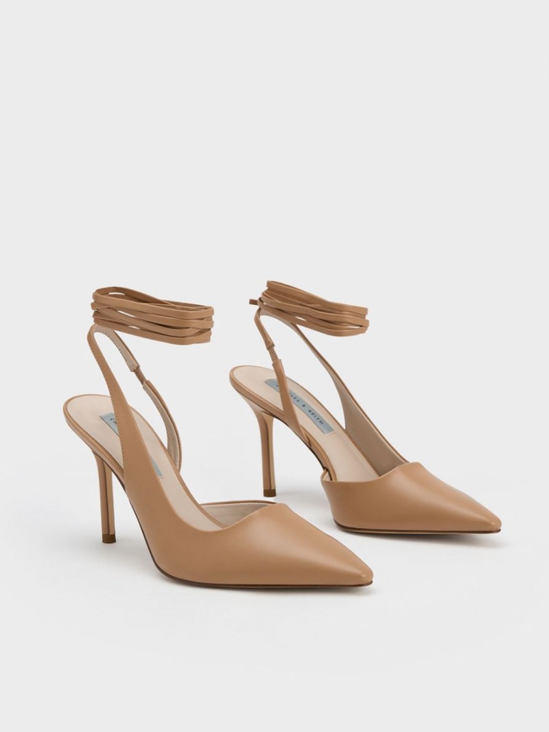 Γοβεσ Charles And Keith Tie-Around Slingback καφε | 40831-VMPS
