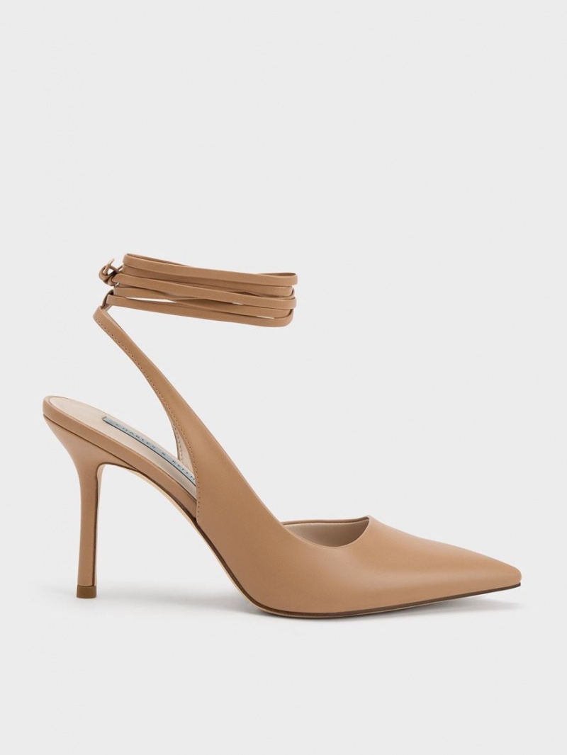 Γοβεσ Charles And Keith Tie-Around Slingback καφε | 40831-VMPS