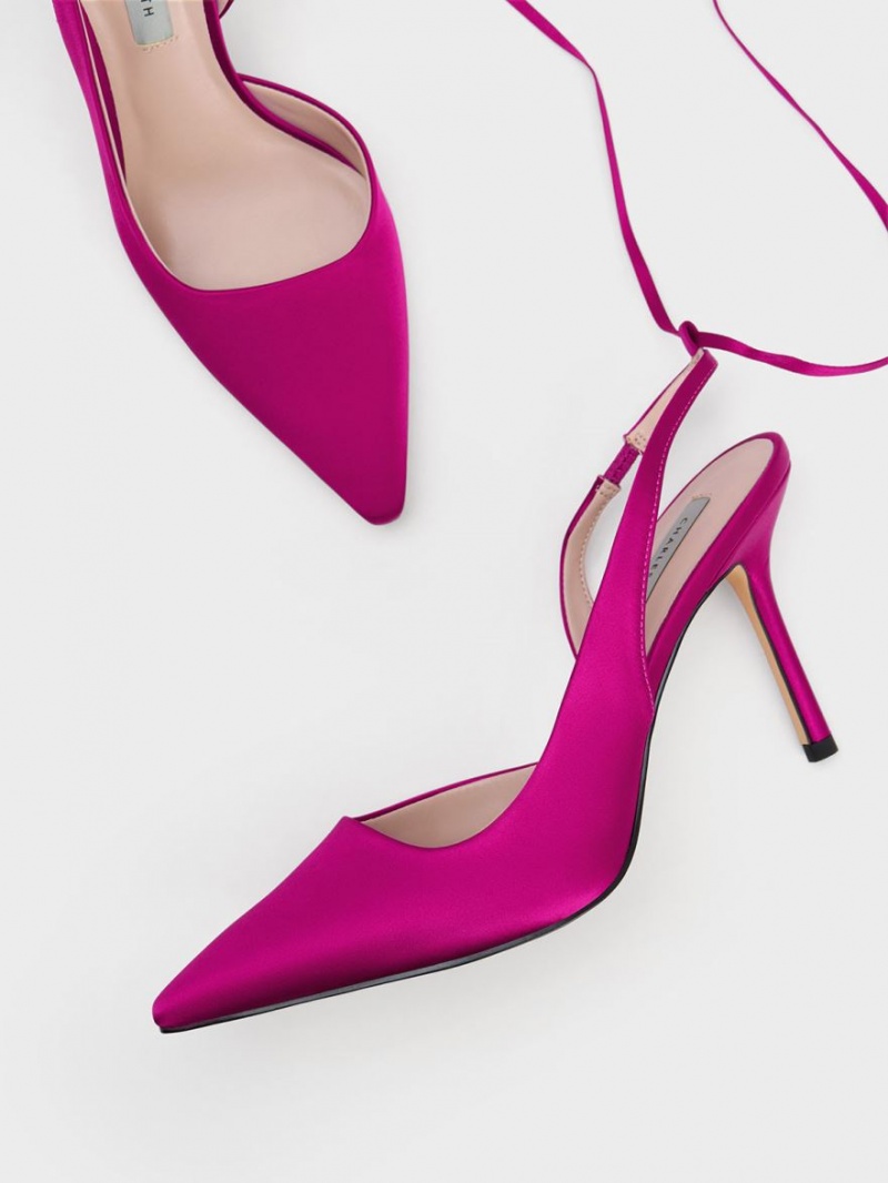 Γοβεσ Charles And Keith Tie-Around Slingback φουξια | 65982-BAFX